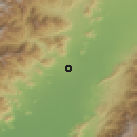 Shaded relief of the 60 km around Valledupar, drawn from the GMTED2010 grid