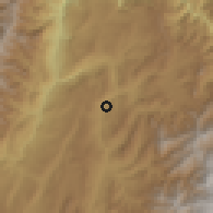 Shaded relief of the 60 km around Valle San José, drawn from the GMTED2010 grid