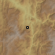 Shaded relief of the 60 km around Valparaíso, drawn from the GMTED2010 grid