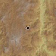 Shaded relief of the 60 km around Betulia, drawn from the GMTED2010 grid
