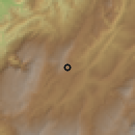 Shaded relief of the 60 km around Vélez, drawn from the GMTED2010 grid