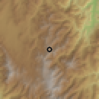 Shaded relief of the 60 km around Villacaro, drawn from the GMTED2010 grid