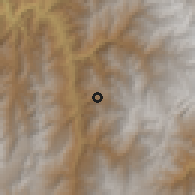 Shaded relief of the 60 km around Boavita, drawn from the GMTED2010 grid