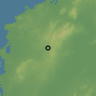 Shaded relief of the 60 km around Villanueva, drawn from the GMTED2010 grid
