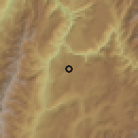 Shaded relief of the 60 km around Villanueva, drawn from the GMTED2010 grid