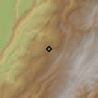 Shaded relief of the 60 km around Villarrica, drawn from the GMTED2010 grid