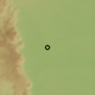 Shaded relief of the 60 km around Vista Hermosa, drawn from the GMTED2010 grid