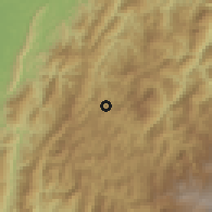 Shaded relief of the 60 km around Yacopí, drawn from the GMTED2010 grid