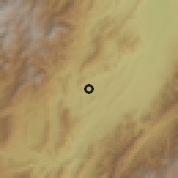 Shaded relief of the 60 km around Yaguará, drawn from the GMTED2010 grid