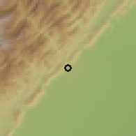Shaded relief of the 60 km around Yopal, drawn from the GMTED2010 grid