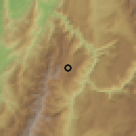 Shaded relief of the 60 km around Zapatoca, drawn from the GMTED2010 grid