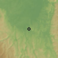 Shaded relief of the 60 km around Zaragoza, drawn from the GMTED2010 grid