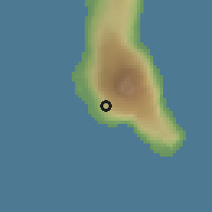 Shaded relief of the 60 km around Hambou, drawn from the GMTED2010 grid