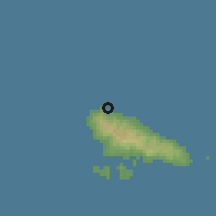 Shaded relief of the 60 km around Hoani, drawn from the GMTED2010 grid