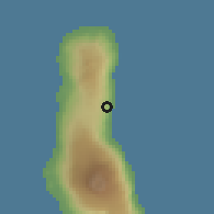 Shaded relief of the 60 km around Kouhani, drawn from the GMTED2010 grid