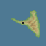 Shaded relief of the 60 km around Maraharé, drawn from the GMTED2010 grid