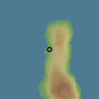 Shaded relief of the 60 km around Mirontsi, drawn from the GMTED2010 grid