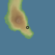 Shaded relief of the 60 km around Mohoro, drawn from the GMTED2010 grid