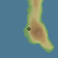 Shaded relief of the 60 km around Mvouni, drawn from the GMTED2010 grid