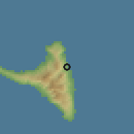Shaded relief of the 60 km around Ongoni, drawn from the GMTED2010 grid