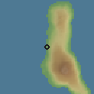 Shaded relief of the 60 km around Batsa, drawn from the GMTED2010 grid