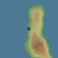 Shaded relief of the 60 km around Ousivo, drawn from the GMTED2010 grid