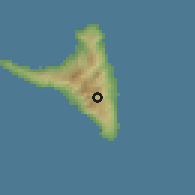 Shaded relief of the 60 km around Ouzinii, drawn from the GMTED2010 grid