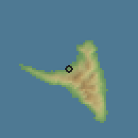 Shaded relief of the 60 km around Paje, drawn from the GMTED2010 grid