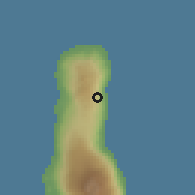 Shaded relief of the 60 km around Sada-Chihoue, drawn from the GMTED2010 grid