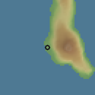 Shaded relief of the 60 km around Serehini, drawn from the GMTED2010 grid