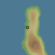 Shaded relief of the 60 km around Bibavou, drawn from the GMTED2010 grid