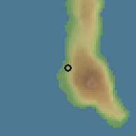Shaded relief of the 60 km around Tsidjé, drawn from the GMTED2010 grid