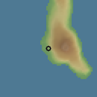 Shaded relief of the 60 km around Daoueni, drawn from the GMTED2010 grid