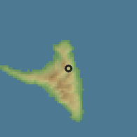 Shaded relief of the 60 km around Dziani, drawn from the GMTED2010 grid