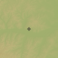 Shaded relief of the 60 km around Gamboma, drawn from the GMTED2010 grid