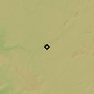 Shaded relief of the 60 km around Komono, drawn from the GMTED2010 grid