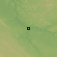 Shaded relief of the 60 km around Loudima, drawn from the GMTED2010 grid