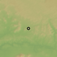 Shaded relief of the 60 km around Mabombo, drawn from the GMTED2010 grid
