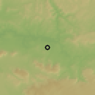 Shaded relief of the 60 km around Bouansa, drawn from the GMTED2010 grid