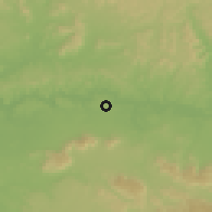 Shaded relief of the 60 km around Madingou, drawn from the GMTED2010 grid