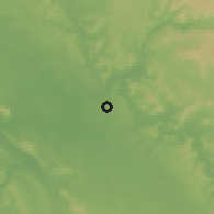 Shaded relief of the 60 km around Makabana, drawn from the GMTED2010 grid