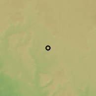 Shaded relief of the 60 km around Mossendjo, drawn from the GMTED2010 grid
