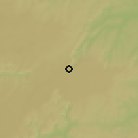 Shaded relief of the 60 km around Ngo, drawn from the GMTED2010 grid