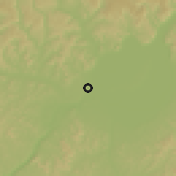 Shaded relief of the 60 km around Brazzaville, drawn from the GMTED2010 grid