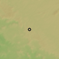 Shaded relief of the 60 km around Sibiti, drawn from the GMTED2010 grid