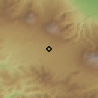 Shaded relief of the 60 km around Barva, drawn from the GMTED2010 grid