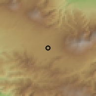 Shaded relief of the 60 km around Patalillo, drawn from the GMTED2010 grid