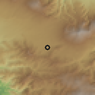 Shaded relief of the 60 km around Patarrá, drawn from the GMTED2010 grid