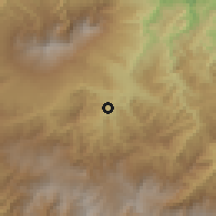 Shaded relief of the 60 km around Pejibaye, drawn from the GMTED2010 grid