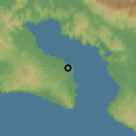 Shaded relief of the 60 km around Puerto Jiménez, drawn from the GMTED2010 grid